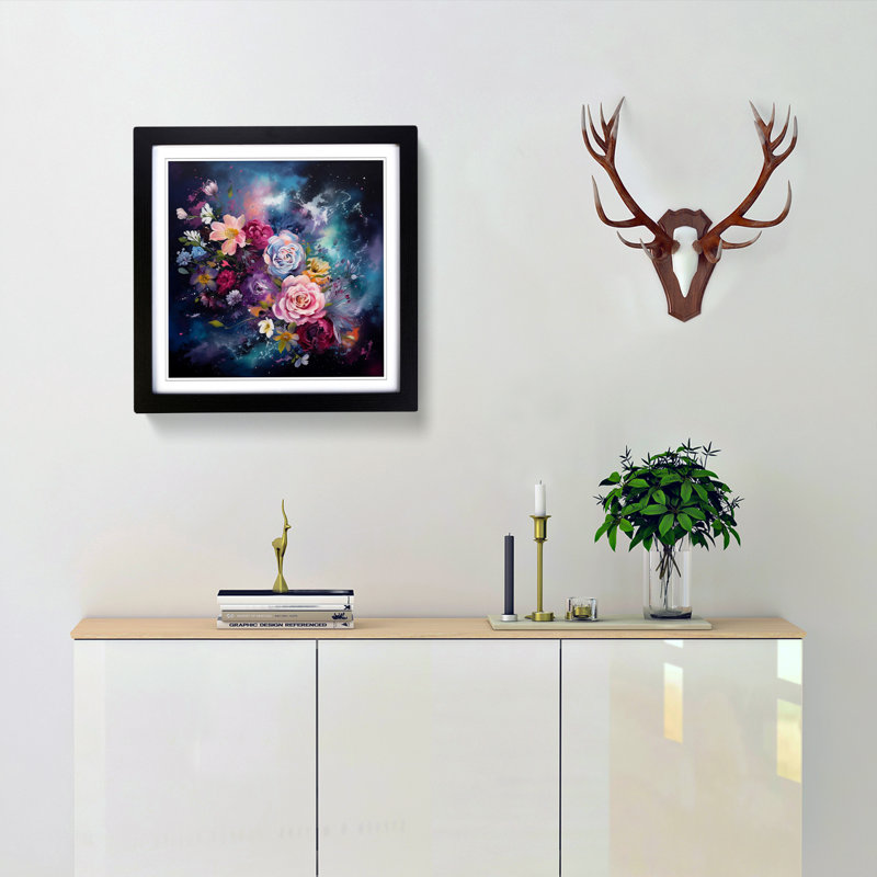 Single Picture Frame Print on Wood, Black