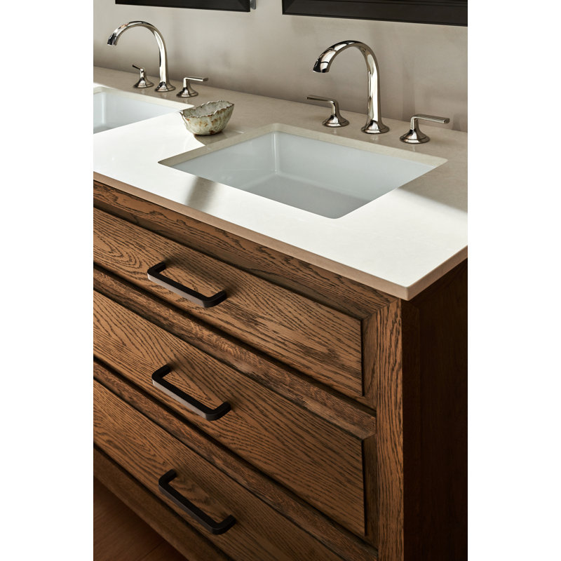 Plateau de meuble-lavabo en pierre de quartz Craft Series pour Chestnut Hill en blanc Zeus Extreme, Zeus extrême blanc