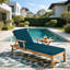 Ensemble de coussins de chaise longue d'extérieur, 74,8 x 23,6 pouces, bleu lac, remplacement de meubles de patio 2 pièces