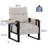 Whole Metal Frame Upholstered Accent Chair With Side Tray Table-584564611
