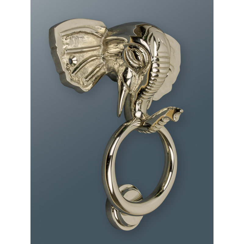 Nickel Elephant Door Knocker, Nickel