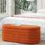 Banc de rangement luxueux orange - ajoute une touche luxueuse à votre maison avec un tissu ovale moderne rembourré pour la chambre à coucher, le salon et le vestibule-1539329218