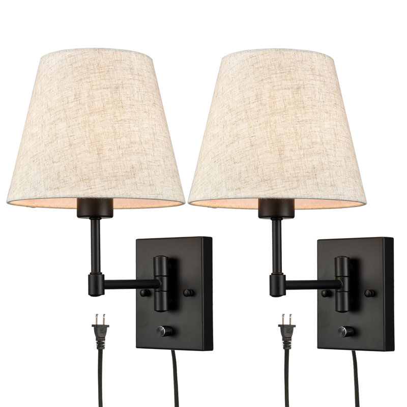 Bras articulé à 2 lumières Gralin, Noir, Beige