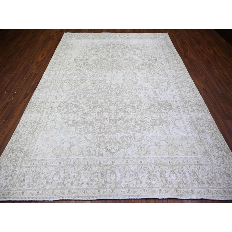 Tapis gris unique en laine 7 pi 8 po x 10 pi 6 po Pranathi