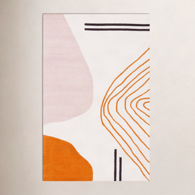 Felipe Ivory Rust Hand-Woven Abstract Wool Rug