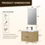 Ensemble de meuble-lavabo mural simple 30 po avec lavabo artificiel avec miroir Livia