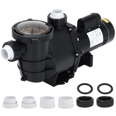 Pool Pump Above Ground/Inground, 2 HP Self Priming Swimming Pool Pump, 115V/230V Dual Voltage Single Speed Pumps with Strainer Basket, 100 GPM Heavy-Duty Pump for Swimming Pools, Spas, Hot Tubs