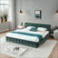 Lit tapissier, base de lit tapissier confortable, tissu chenille, avec tête de lit et base de lit solide. Avec tiroir pour le rangement.-392534120