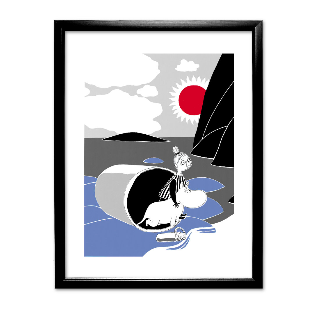 Moomins Mymble and Moomintroll Swept Ashore by Tove Jansson Framed Graphic Art