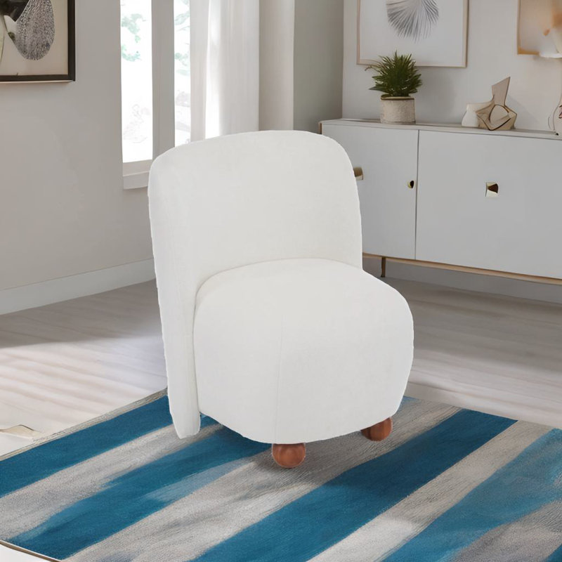 Fauteuil d'appoint à dossier bas, Polyester blanc