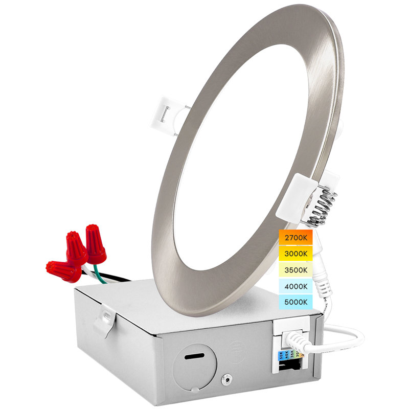 6'' Selectable Color Temperature Dimmable Air-Tight IC Rated LED Canless Recessed Lighting Kit