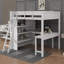 Lit mezzanine double en bois avec bureau et tablette-114446966
