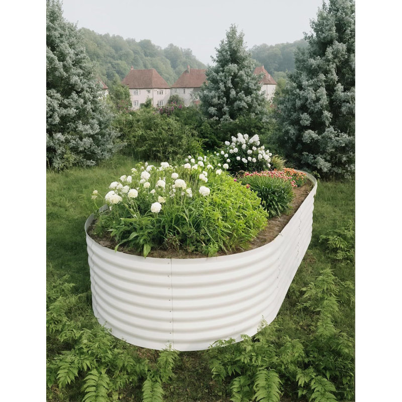 Raised Garden Bed Kits, Outdoor Metal Raised Planter Boxes with Safety Edging for Gardening Vegetables,Fruits,Flower  ( 4x2x2ft / 6x3x2ft / 8x2x2ft / 8x4x2ft / 8x2x1.5ft / 8x4x1.5ft / 10x4x1.5ft )