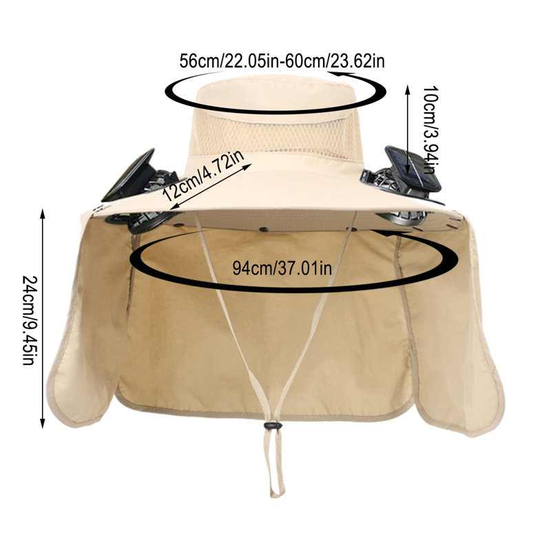 Kbndieu Summer Mosquito Solar Fan, Khaki