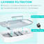 Aquarium tortue avec panneaux transparents et aire d'alimentation - Système de filtration H 24 po L 24,5 po x l 12,46 po