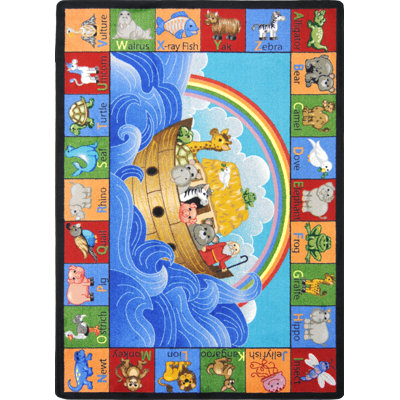 Educational Faith Based Noah's Alphabet Animals Area Rug