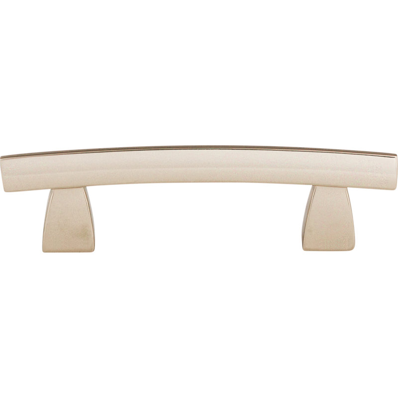 Arched Bar Pull, Polished Nickel, 3" Center to Center
