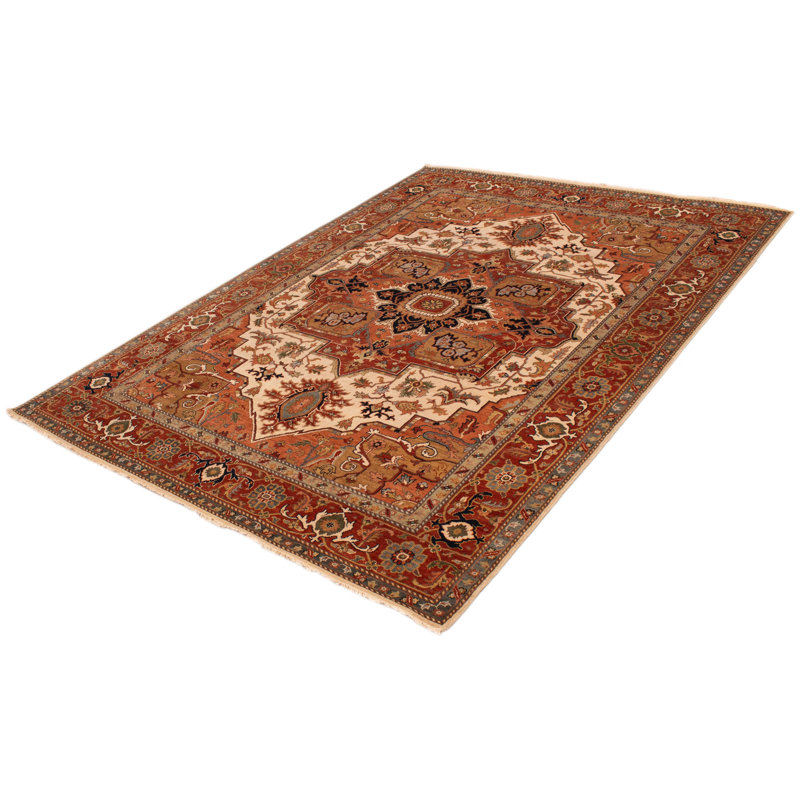 Tapis ivoire en laine noué à la main 8 pi 9 po x 12 pi 0 po Jules Sultane