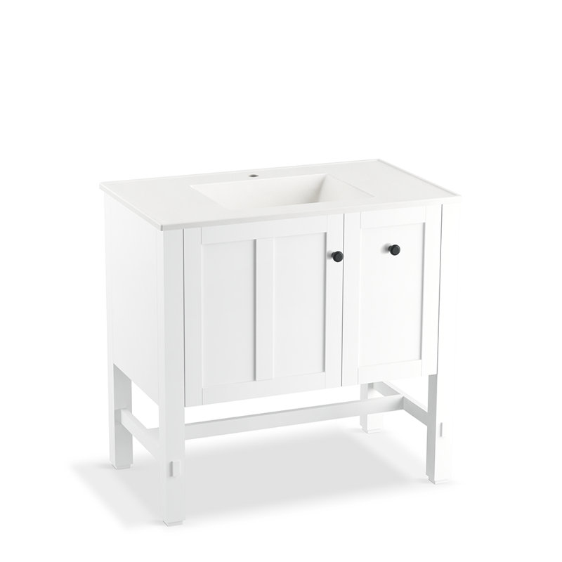 Tresham 36" Bathroom Vanity Base Only, Linen White