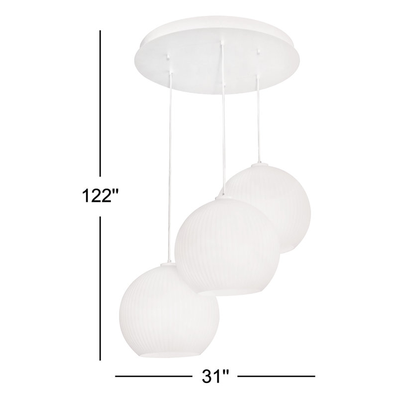 Luminaire suspendu à 3 lumières Darus
