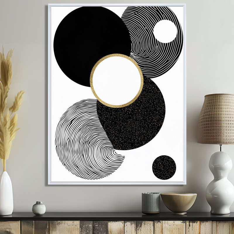 Coalmont - Abstract Wall Art Living Room, H 40 po x l 30 po, Reproduction encadrée sans passe-partout, Blanc