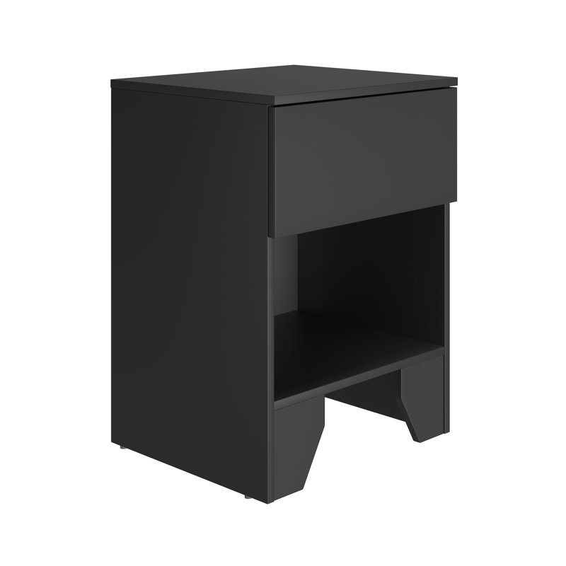 Boyd Sleep Anzio One Drawer Modern Nightstand, Anzio, Black
