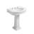 Whitehaus 28" Traditional Pedestal Sink with Integrated Oval Bowl, Seamless Rounded Decorative Trim and Overflow-60370991