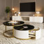 Table basse gigogne moderne moderne cannelée avec tiroir de 31,5 po