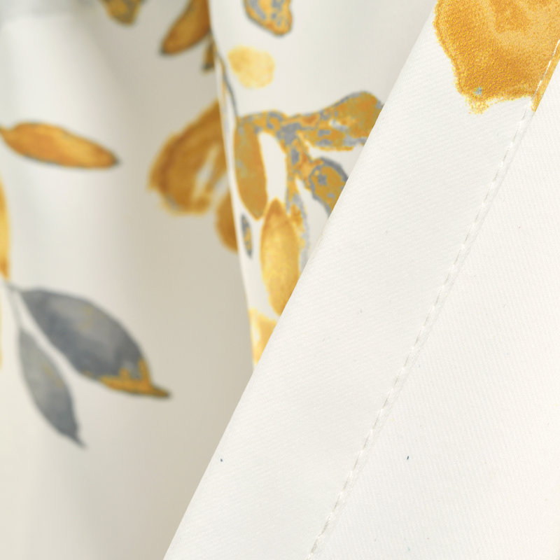 Tanisha Yellow and Gray Floral Polyester Rod Pocket Valance