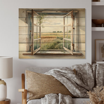 «Window to Landscape Views IV», reproduction sur bois sans cadre
