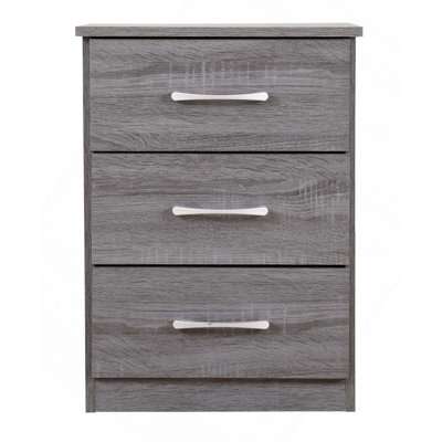 Elegant Contemporary 3 Drawers Nightstand With Spacious Top For Lamps And Decorative Items