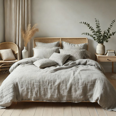 Ensemble de housse de couette 100% lin français 100% naturel (plusieurs tailles et couleurs)