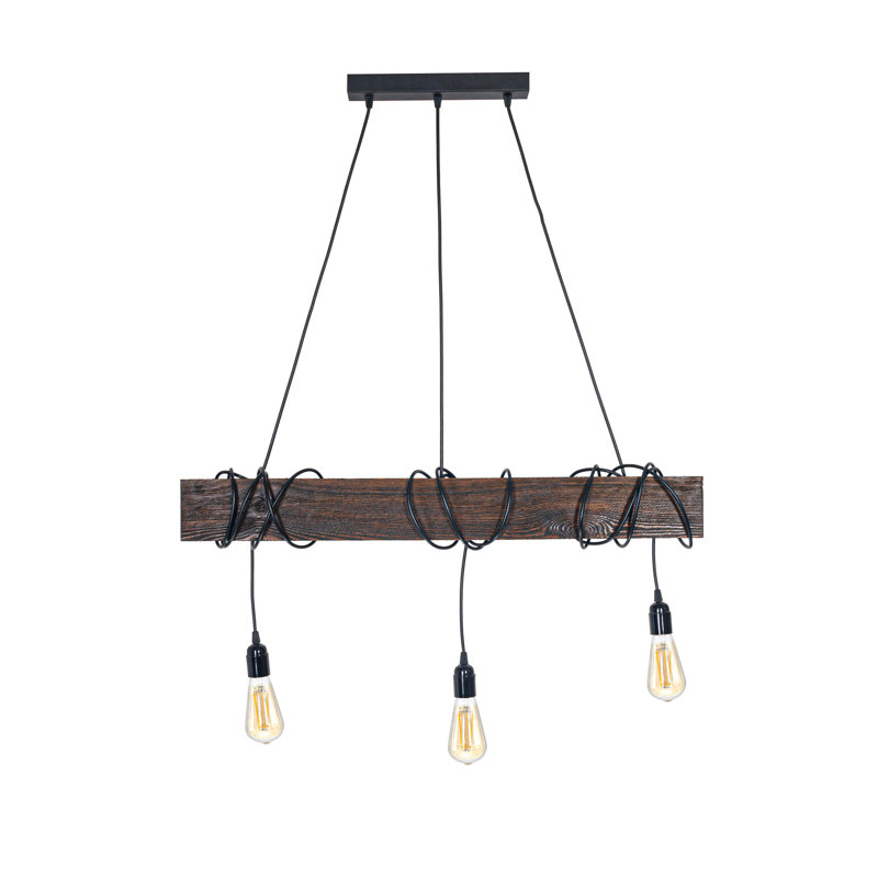 Kerley 3 - Light Kitchen Island Pendant, Rosewood