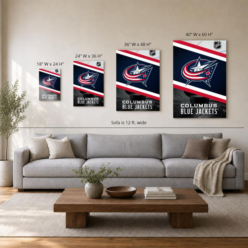 Décoration murale des Blue Jackets de Columbus (NHL), H 36 po x l 24 po, Toile tendue, Ne s’applique pas