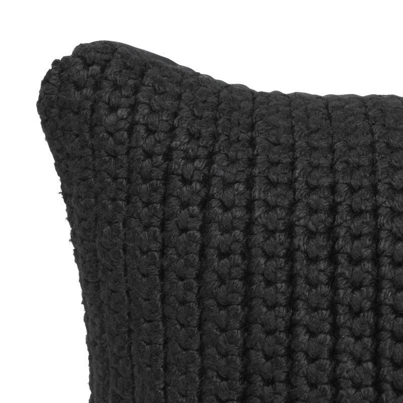 Prism Polyester Indoor/Outdoor Pillow Cover & Insert, 22"H x 22"W, Square, Black