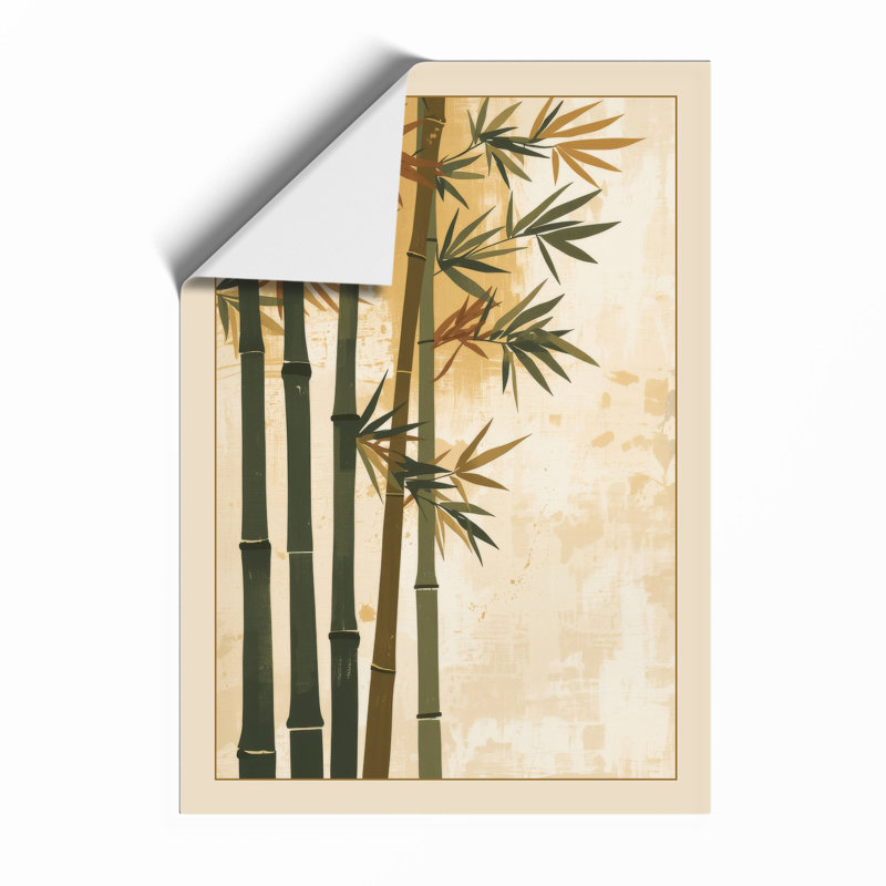 Bamboo in Ink Japandi - Framed Print, A4 - 29.7 x 21.0 cm, Unframed