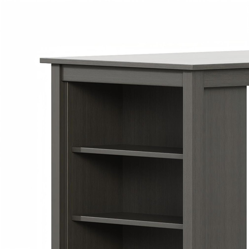 Winston Porter Wood Rectangular Bar Table - Industrial Long Counter Height Table with Wooden Legs, Gray