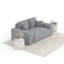 Two-seater square arms loveseat sofa-1780421635