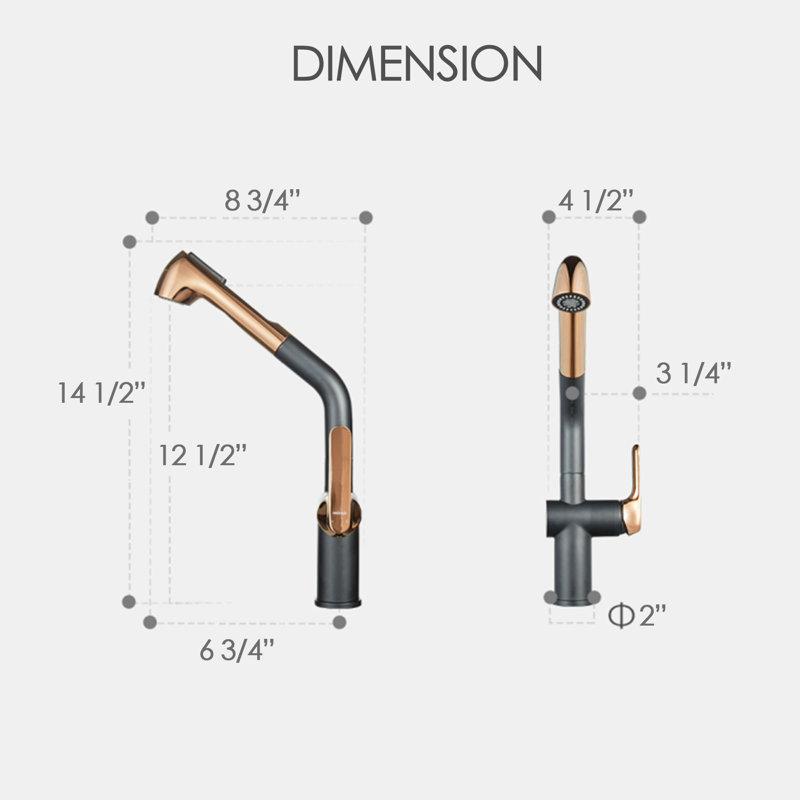 HIGOLD iF Design Award Pull Out Kitchen Faucet, Hot & Cold Water Function