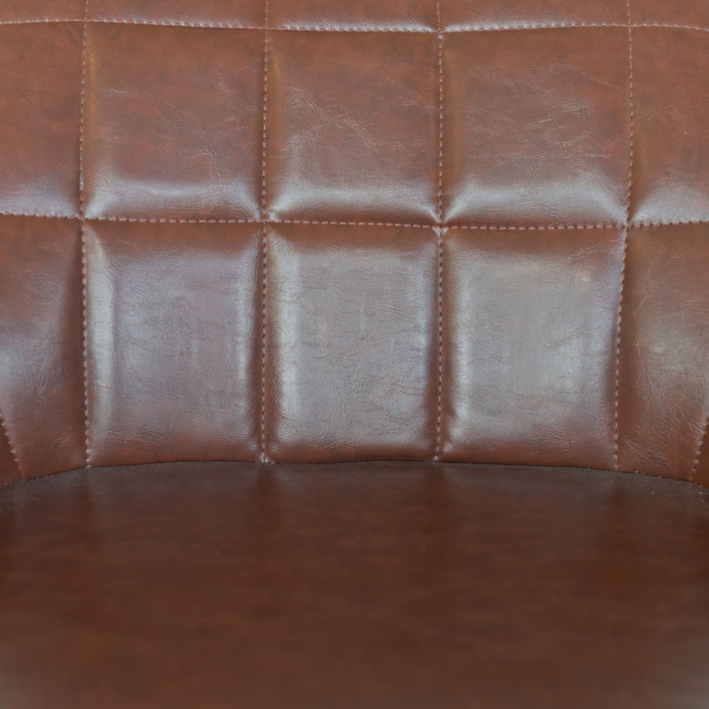 Moralez Upholstered Counter Stool with Metal Frame, Brown