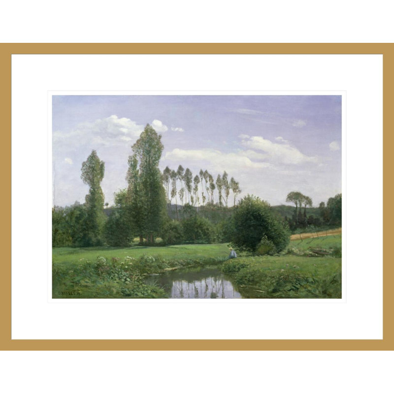 «View at Rouelles» par Claude Monet, impression giclée encadrée, H 17 po x l 21,75 po