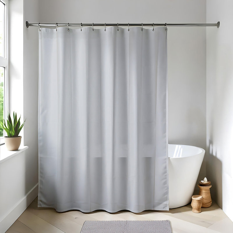 Très longue doublure de rideau de douche imperméable 71 po x 79 po, Gris clair