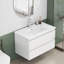 Meuble-lavabo avec lavabo et 2 grands tiroirs, système de fermeture en douceur