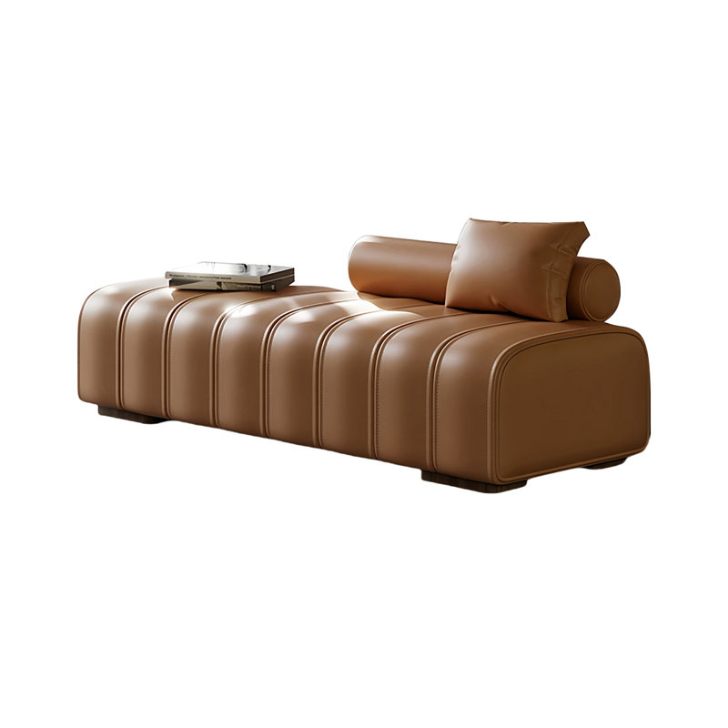 Banc rembourré Linoshka, H 21,56 po x l 70,86 po x P 17,71 po, Orange
