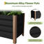 Lit de jardin surélevé moderne en aluminium durable et profond avec couche simple et trous de drainage Bords arrondis sécuritaires pour balcon de patio extérieur