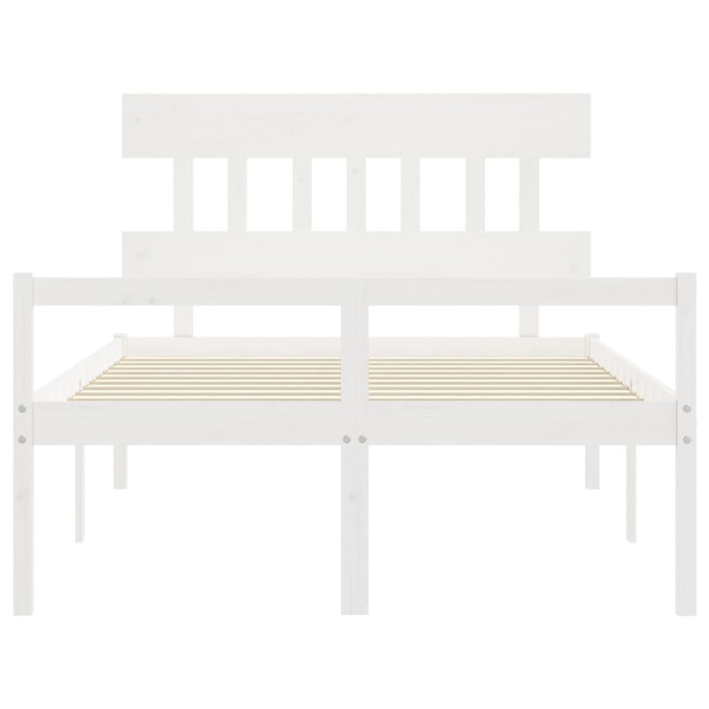 Bed Frame with Headboard, European Double (140 x 200 cm), White