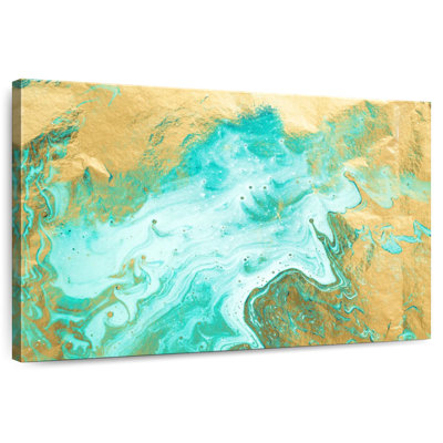 Avery Abstract Teal Gold