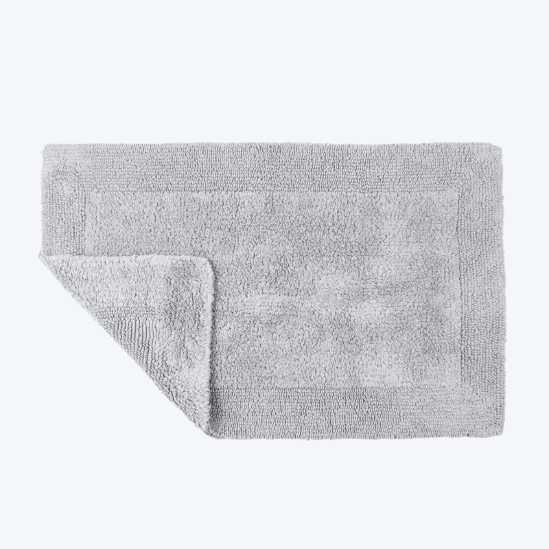 Ruthann Cotton Reversible Bath Mat, Dove Grey