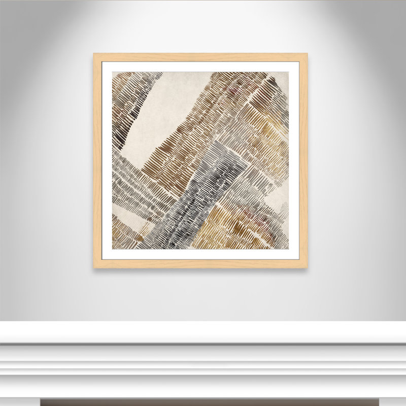 «Essence of Neutralité I» par Casa Fine Arts, H 37,5 po x l 37,5 po, Encadré naturel