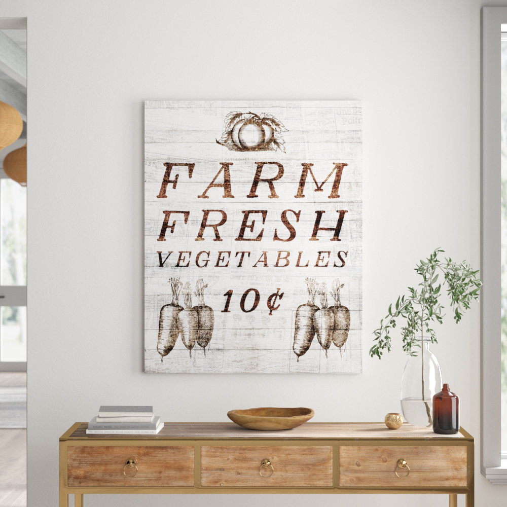 Farm Fresh Vegetables - Wrapped Canvas Advertisement Print
